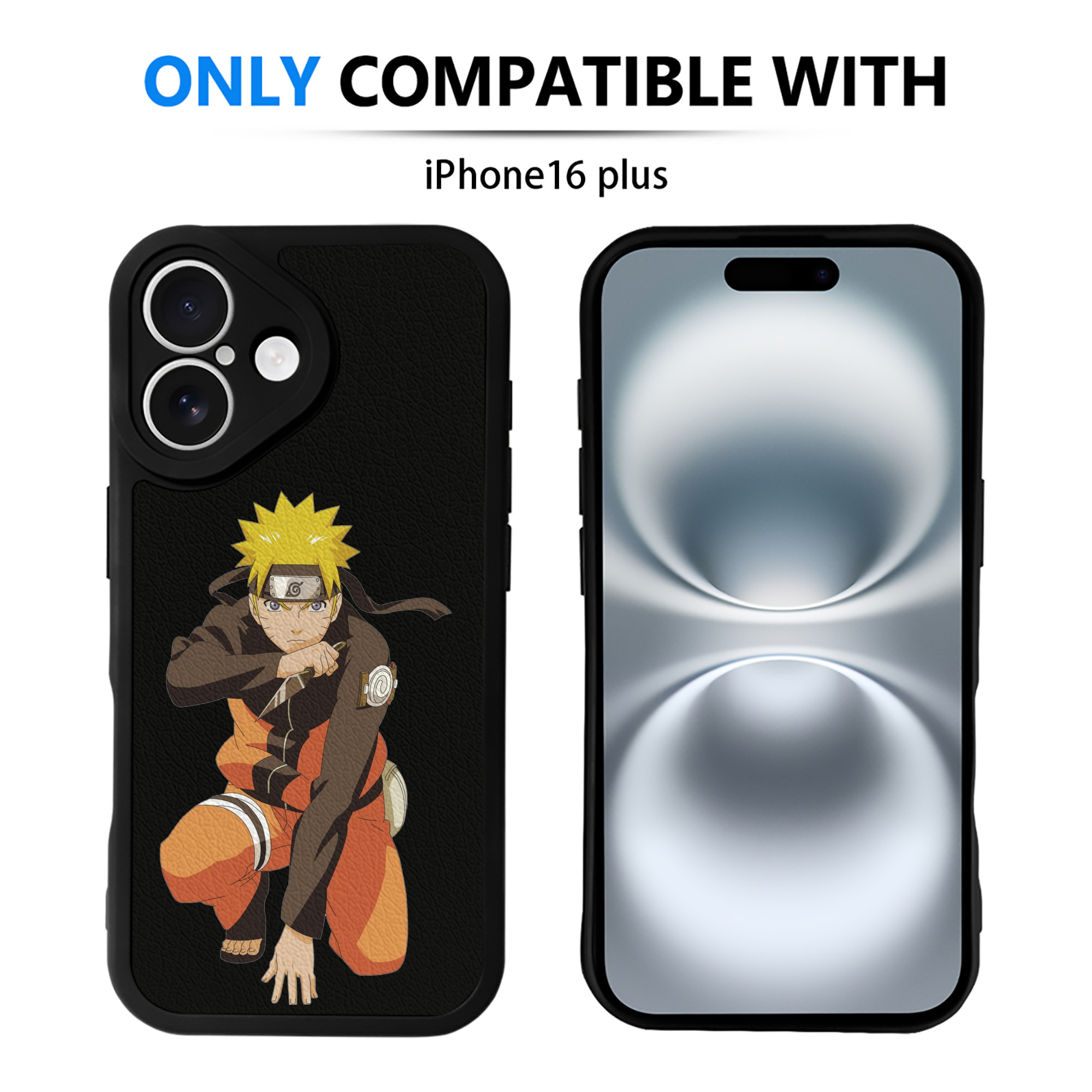 （画像用） NARUTO -ナルト- うずまき ナルト Uzumaki Naruto 【iPhone 16シリーズ対応】シリコンスマホケース（レザー調） 材質：シリコン